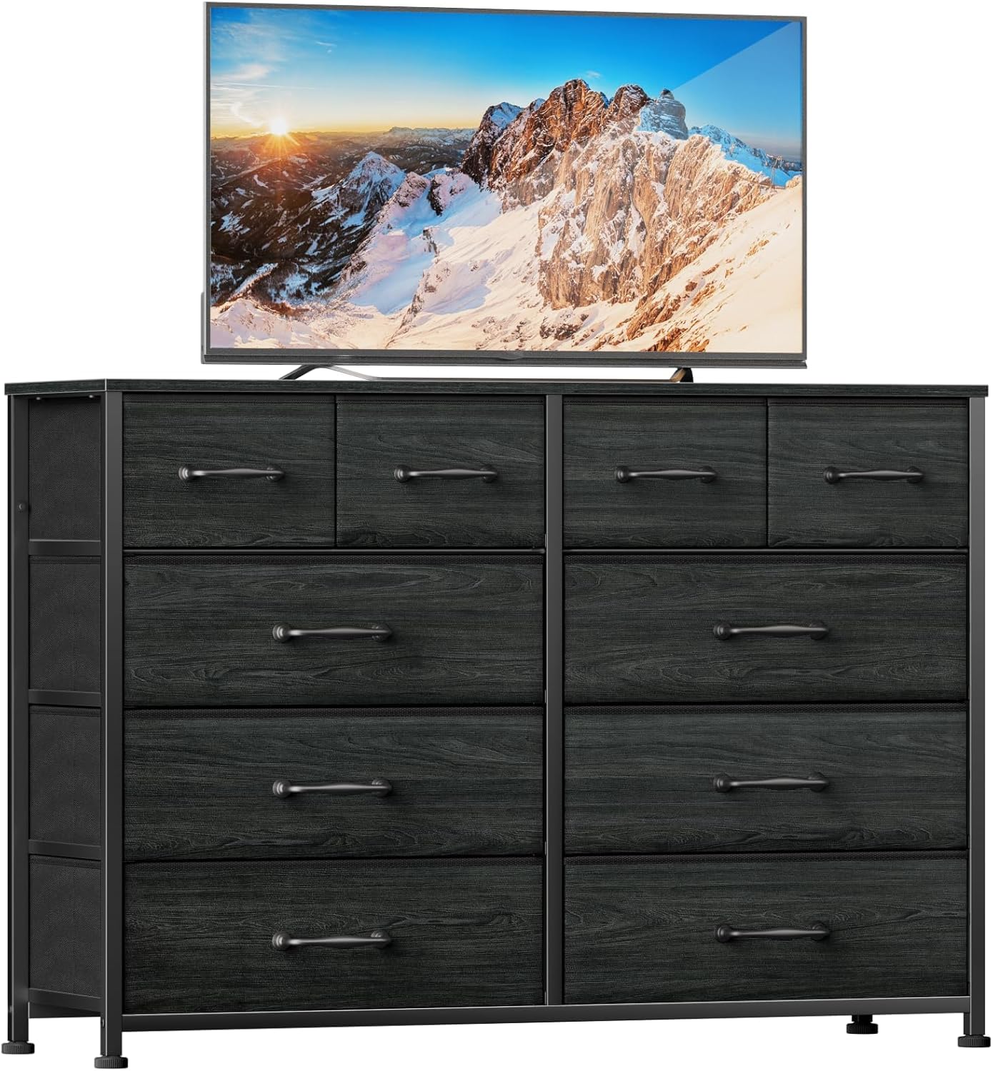 Furnulem 10-Drawer Dresser TV Stand – 55” Storage Cabinet for Bedroom or Living Room