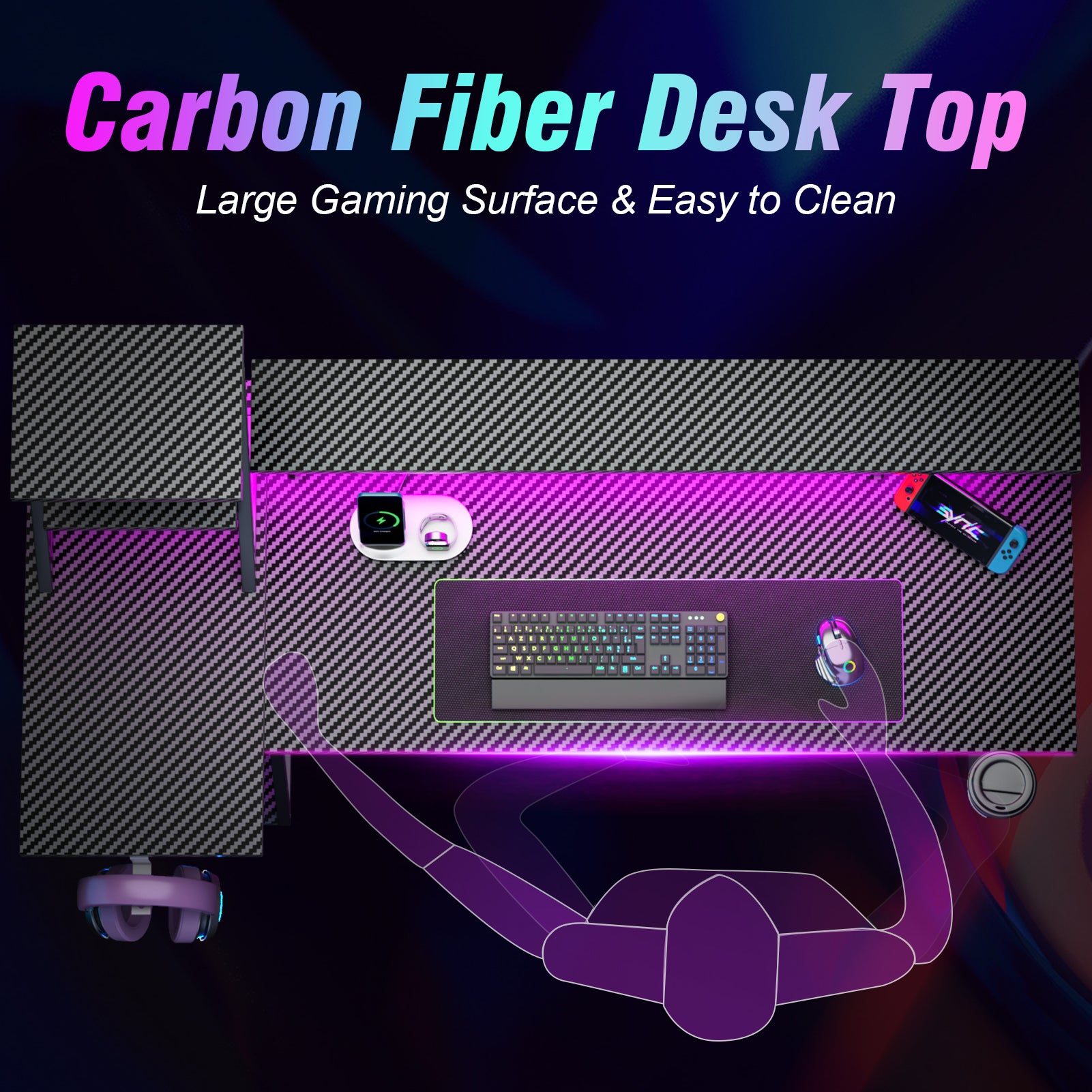 55 Inch Black Gaming Desk L-Shaped Computer Desk with Shelves and Monitor Stand Gamer Workstation for Small Room Home Office PC Setup Sturdy Desk