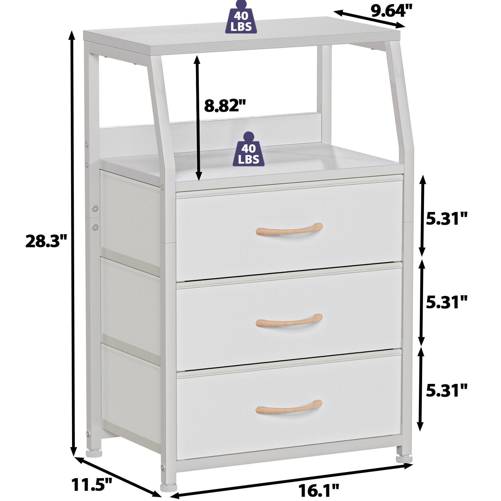 Furnulem Tall Multi-drawers Dresser