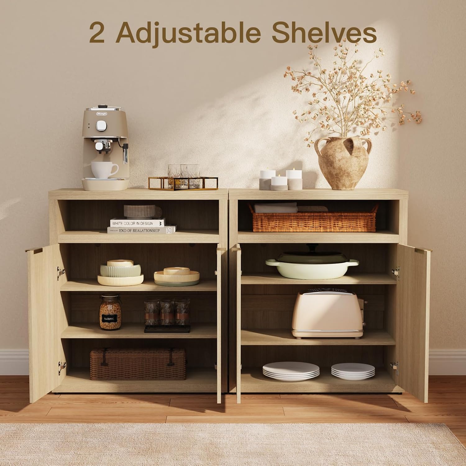 Sideboard Buffet Cabinet with Storage Coffee Bar Station with Shelves Doors Modern Credenza for Kitchen Dining Room Side table storage cabinet