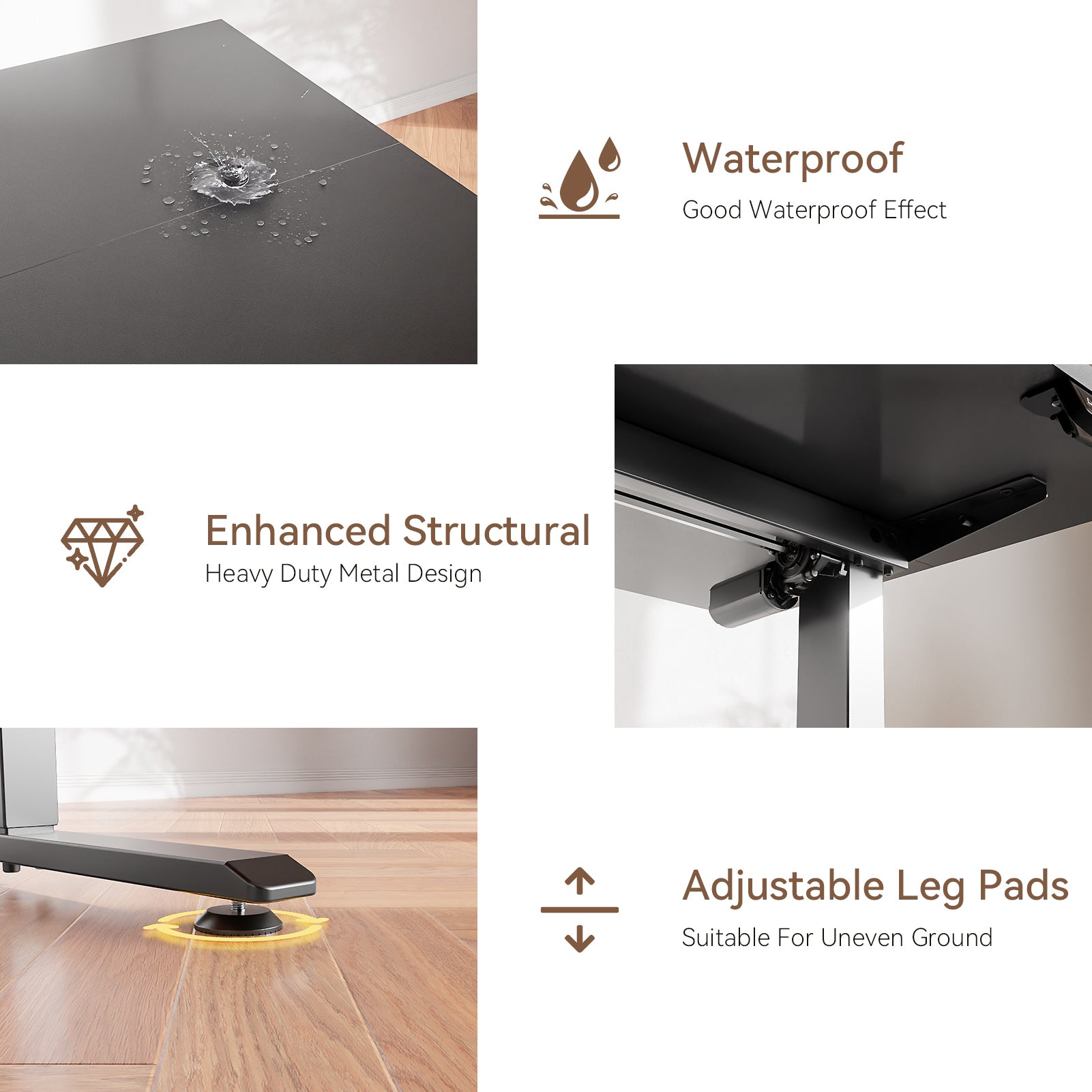 Electric Height Adjustable Standing Desk Sit to Stand Computer Desk with Storage Bag Memory Presets Ergonomic Home Office Workstation 63 Inch Black