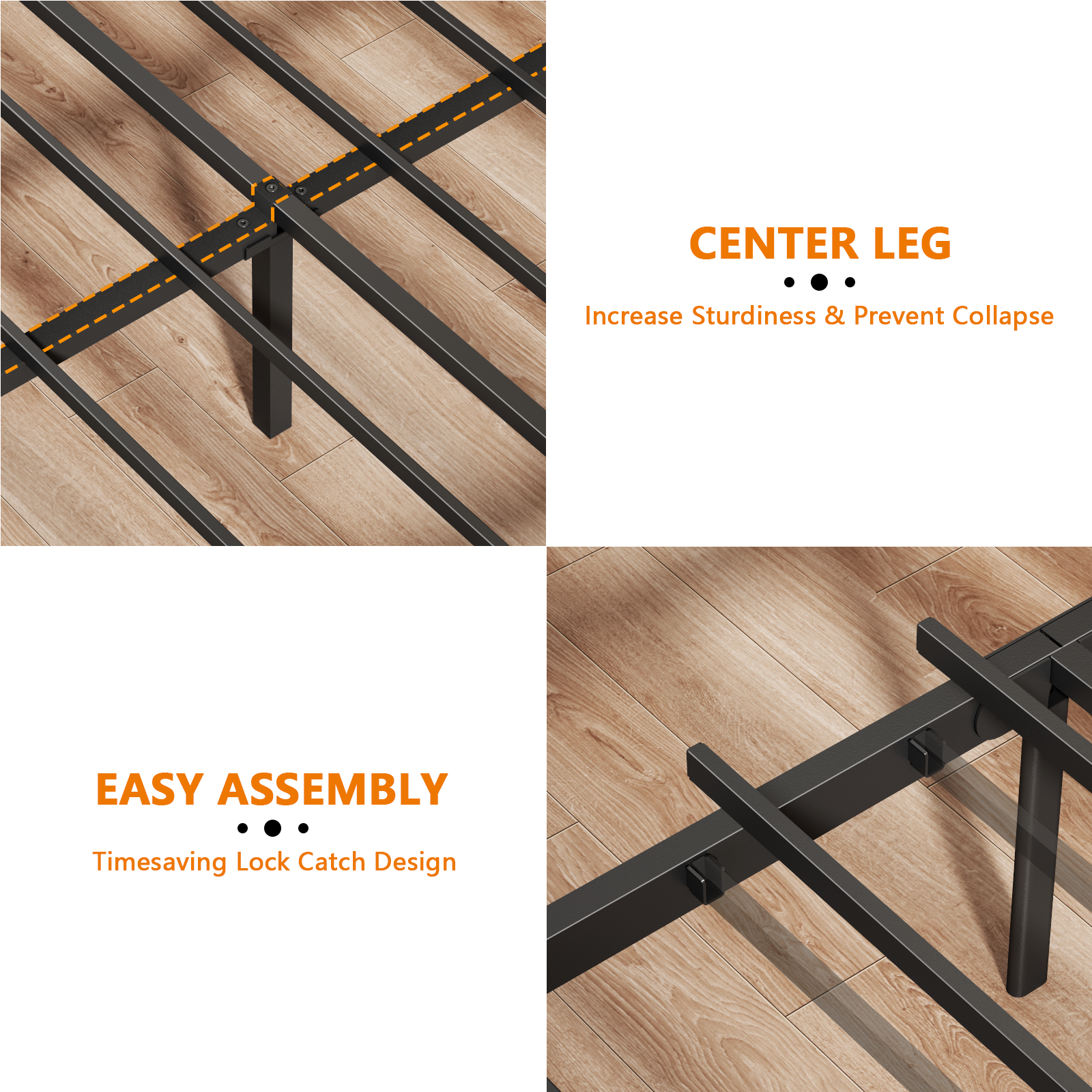 Full Size Bed Frame with Wood Headboard Black Platform Bed with 2 Storage Drawers Shelf Built in Charging Station LED Lights No Box Spring Needed