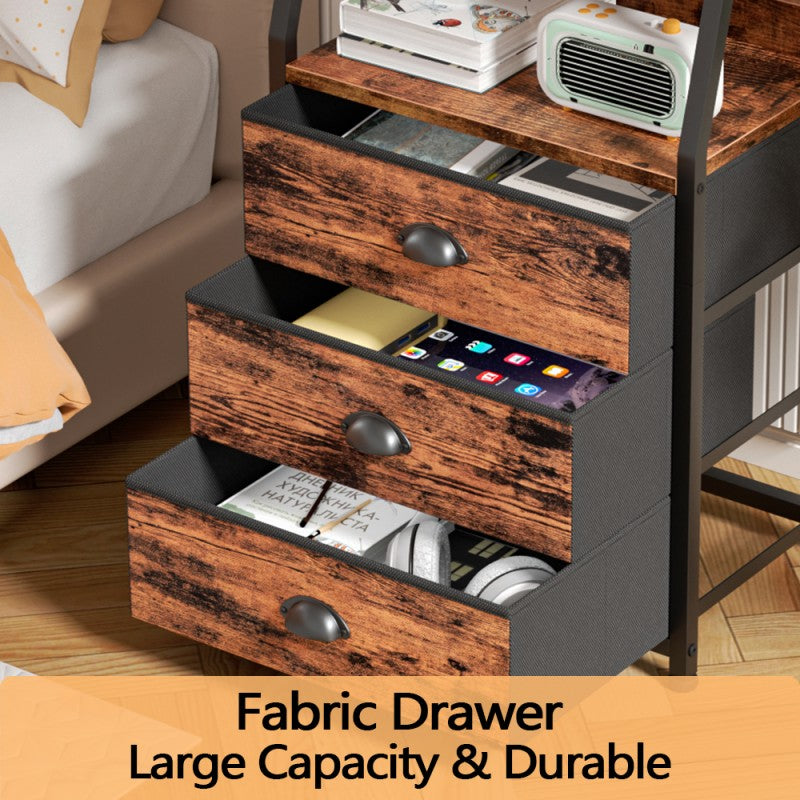Furnulem Nightstand Dresser with Multi Fabric Drawers