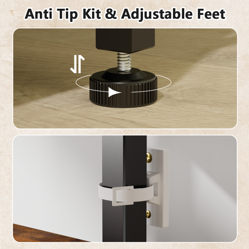 Furnulem Tall LED Dresser with Charging Station and Multi-Drawers