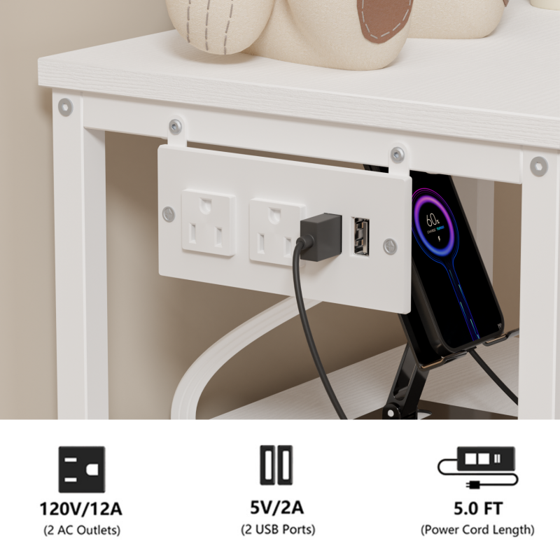 Furnulem Tall LED Dresser with Charging Station and Multi-Drawers