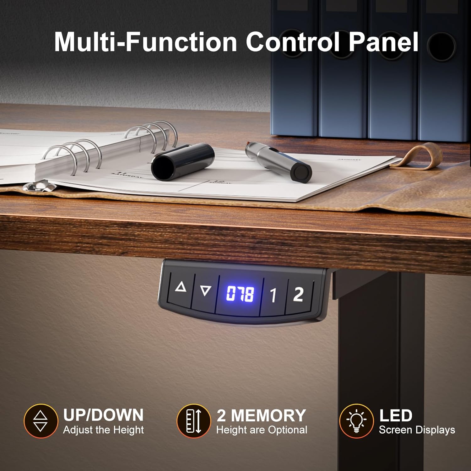 L Shaped Electric Standing Desk 63 Inch Height Adjustable Sit Stand Corner Computer Table Reversible Memory Presets Ergonomic Home Office Desk Brown