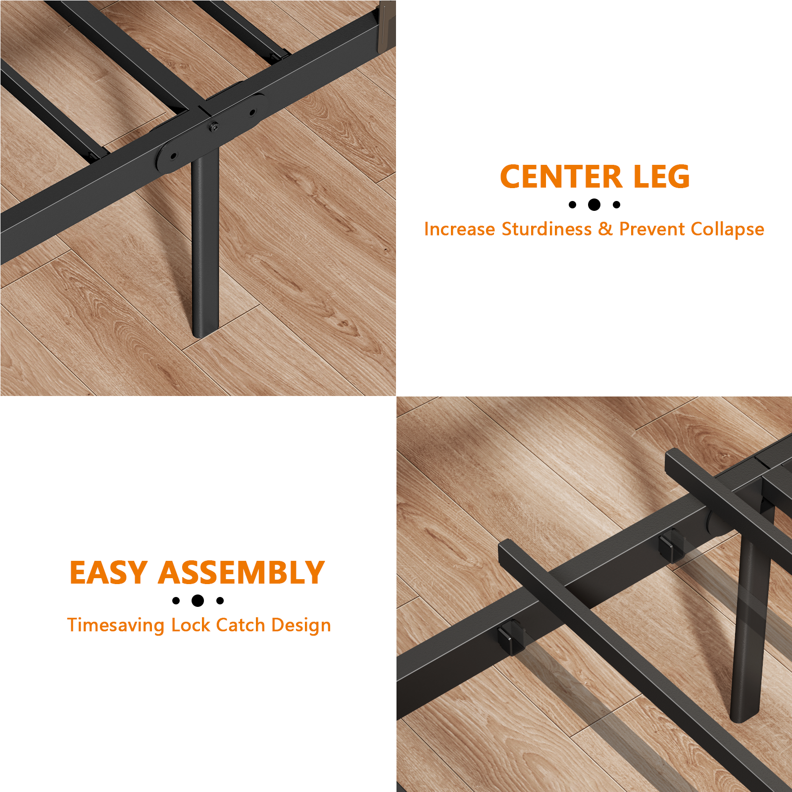 Twin Size Bed Frame with Wood Headboard Metal Platform Bed with 2 Storage Drawers Shelf Built in Charging Station LED Lights No Box Spring Needed
