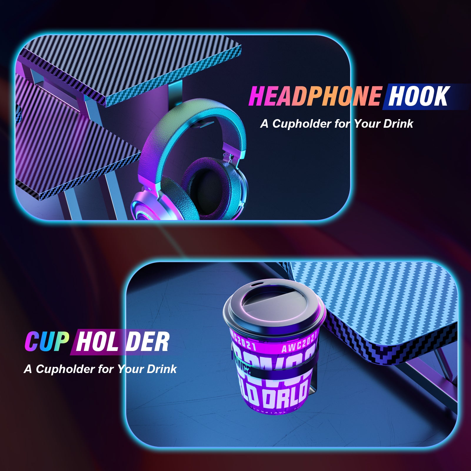 47 inch Black Gaming Desk L Shaped Corner Computer Table with Monitor Stand 3 Tier Storage Shelves Gamer Desk Office Space Saving Workstation for PC