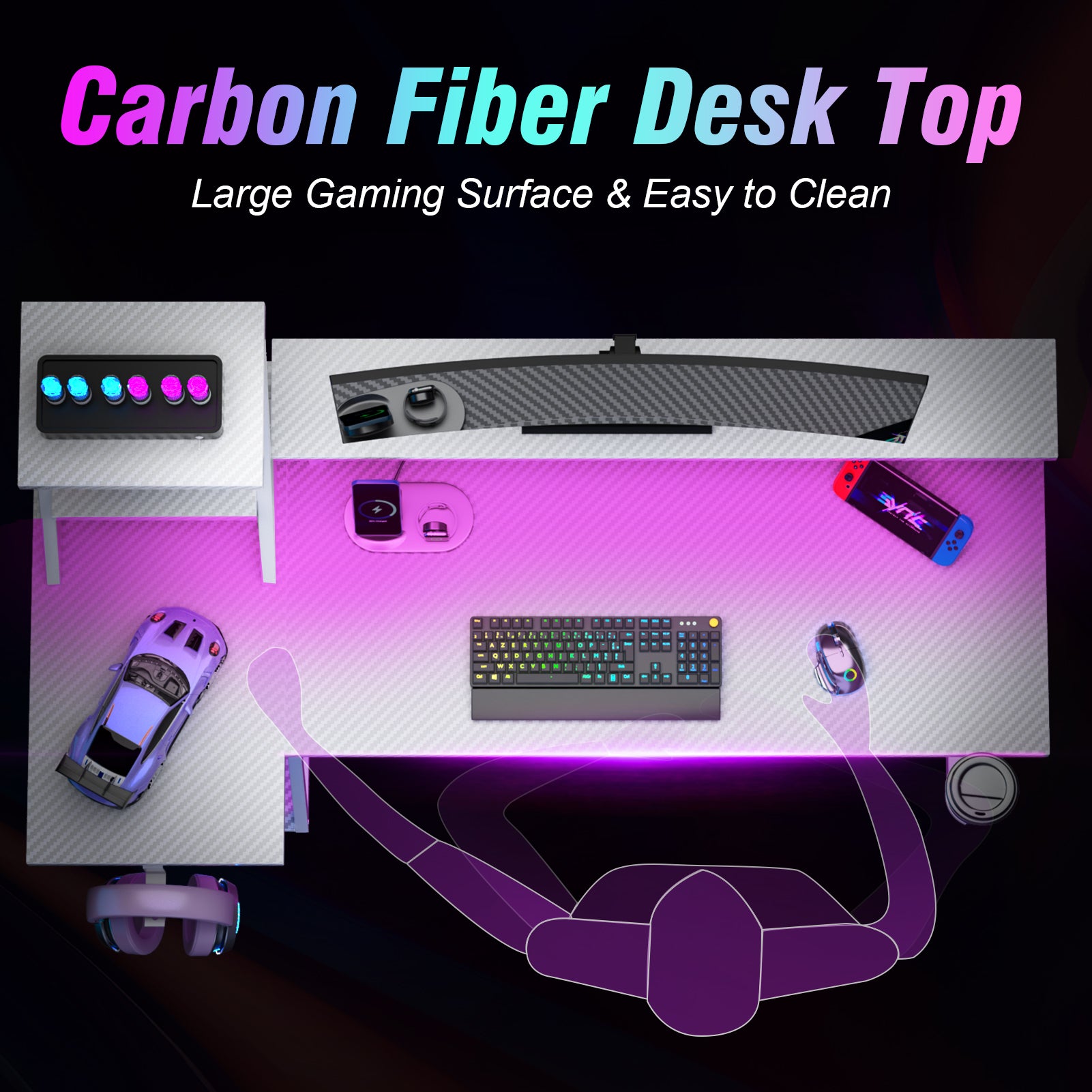 39 inch L Shaped Gaming Desk with LED Lights and Power Outlet White Small Spaces Corner Computer Table with Monitor Stand Storage Shelves Gamer Desk