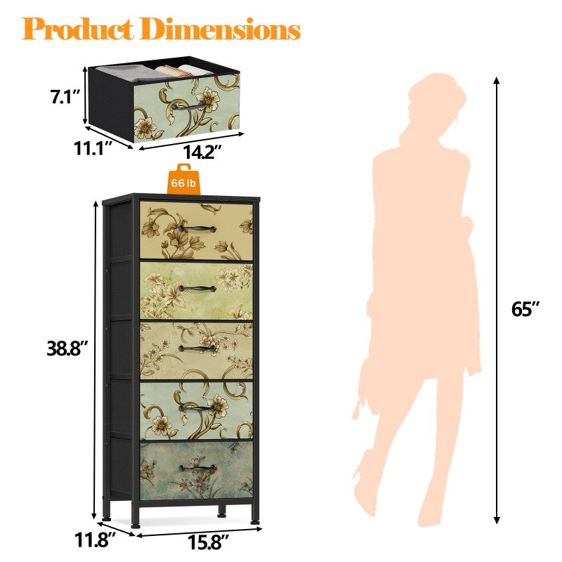 Furnulem Vertical Dresser for Bedroom