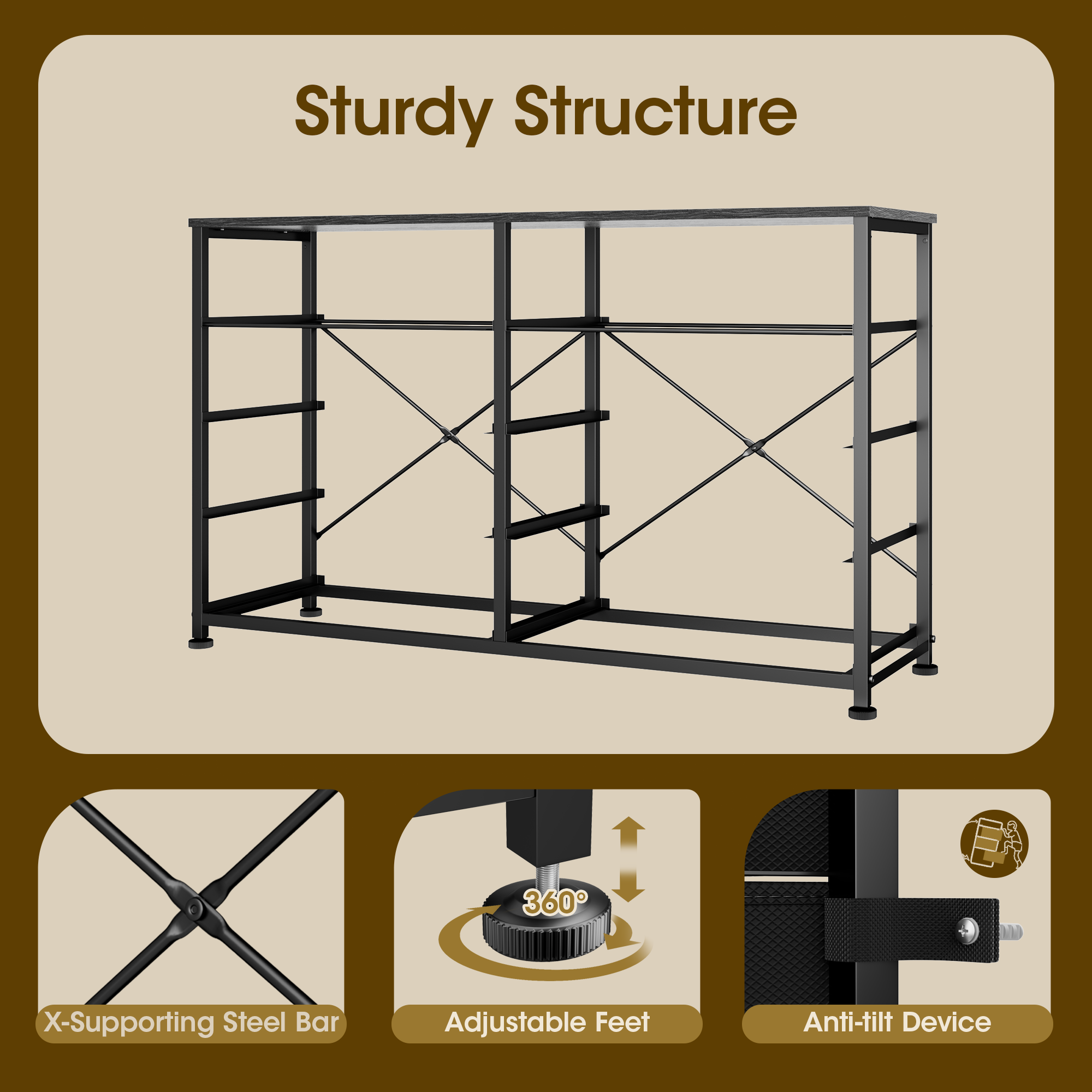 Black Dresser with 10 Fabric Dresser  Tv Stand for Bedroom for 40-45-50 inch Tv Entertainment Center Chest of Drawers for Living Room Hallway Entryway