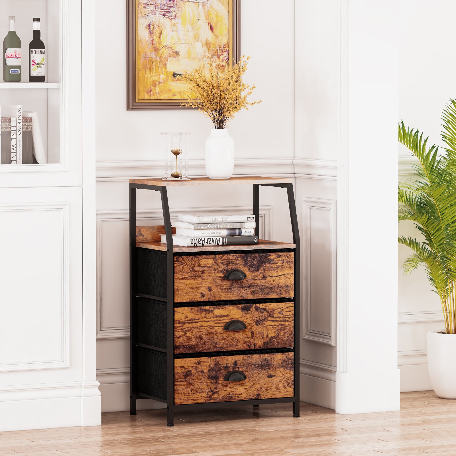 Furnulem Nightstand Dresser with Multi Fabric Drawers