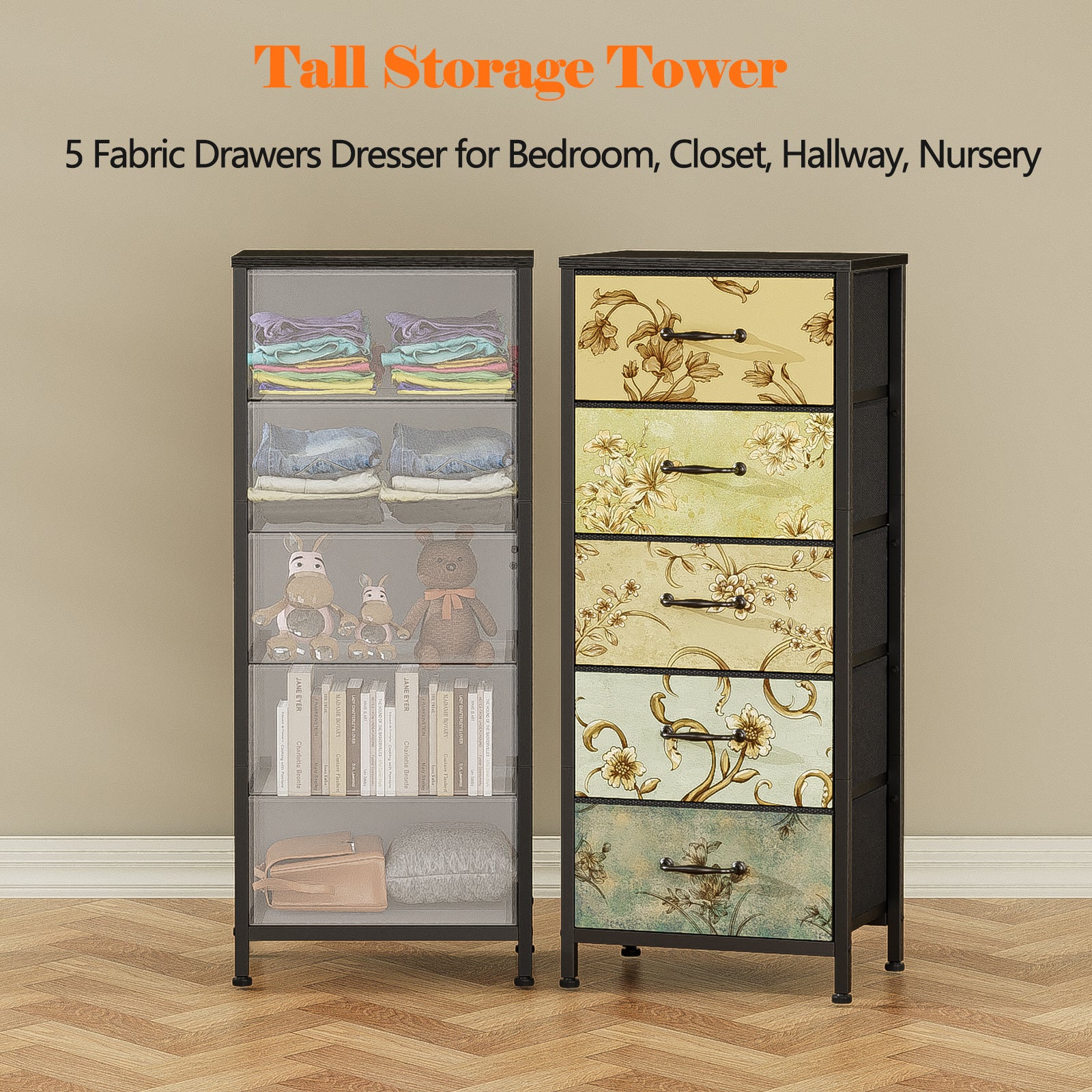 Furnulem Vertical Dresser for Bedroom