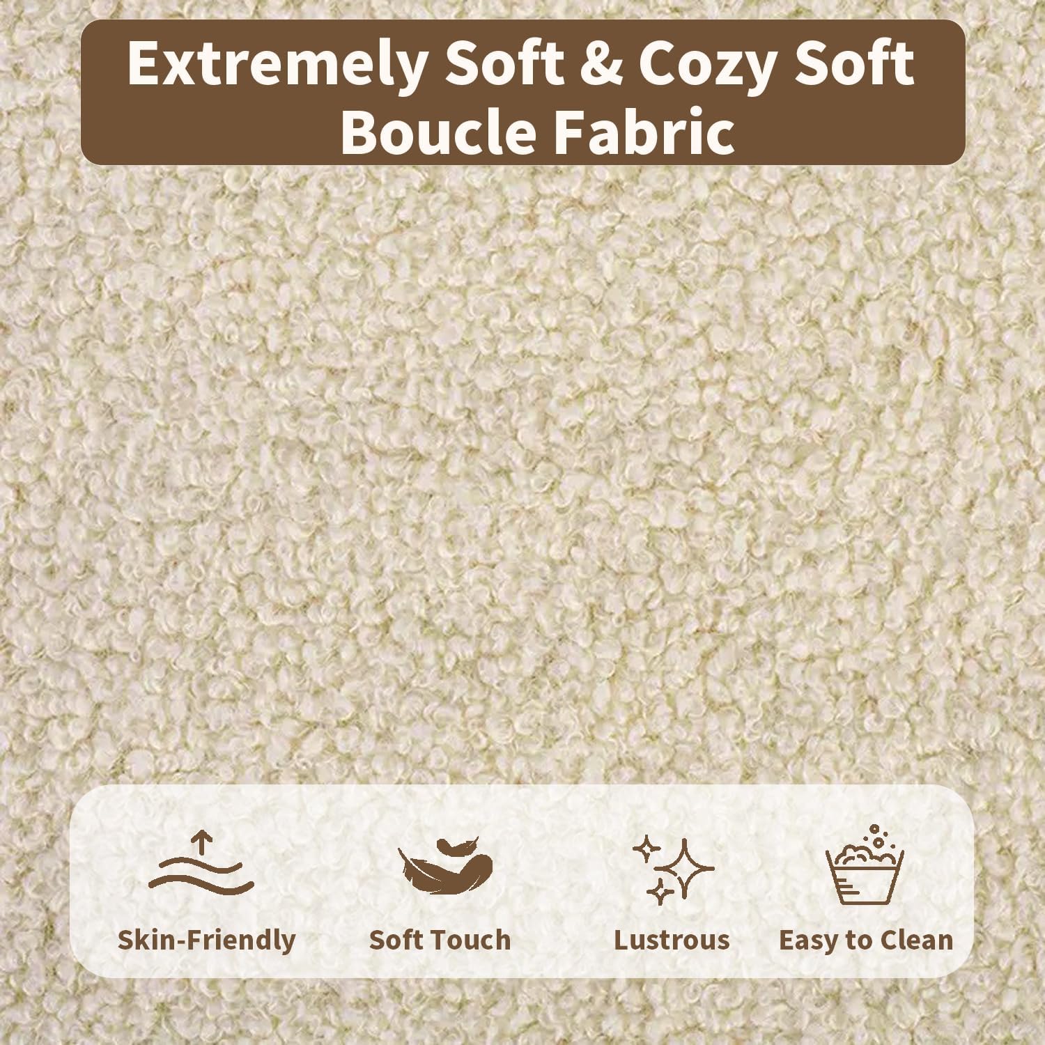 Queen Size Bed Frames with Headboard Upholstered Bed Frame Teddy Soft Boucle Fabric bedframes Soft Cloud Marshmallow Shape Upholstered Headboard