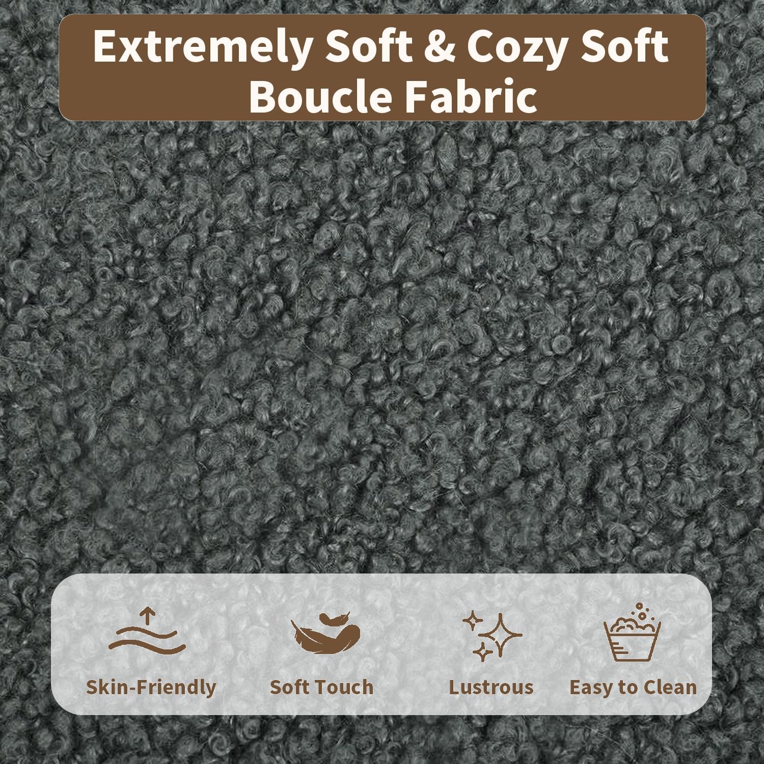 Queen Size Bed Frame with Headboard upholstered Bed Frame Soft Boucle Fabric Soft Cloud Marshmallow Shape Upholstered Headboard No Box Spring Needed