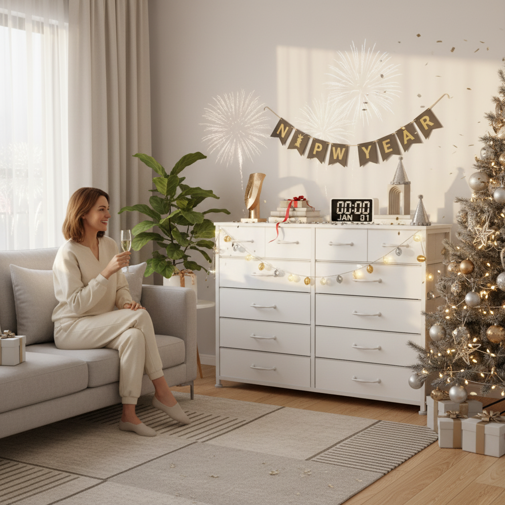 White Dresser for Bedroom with 10 Drawer  Entertainment Center for 40-45-50 inch Modern Tv Stand & Chest of Drawers for Living Room Hallway Entryway