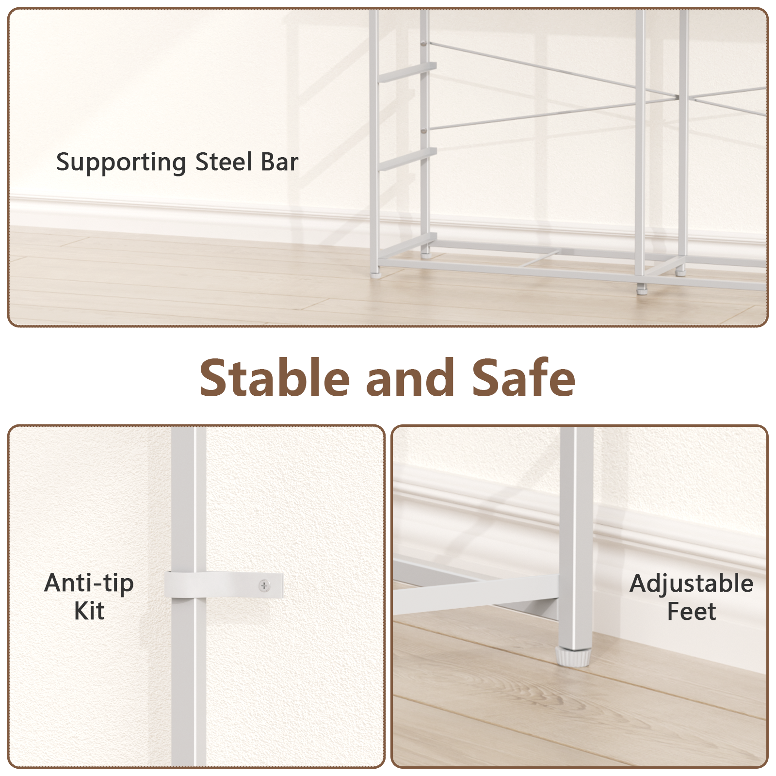 White 8 Drawer Dresser with Charging Station TV Stand for 50 Inch TV Open Shelves Fabric Storage Chest Media Console Bedroom Organizer