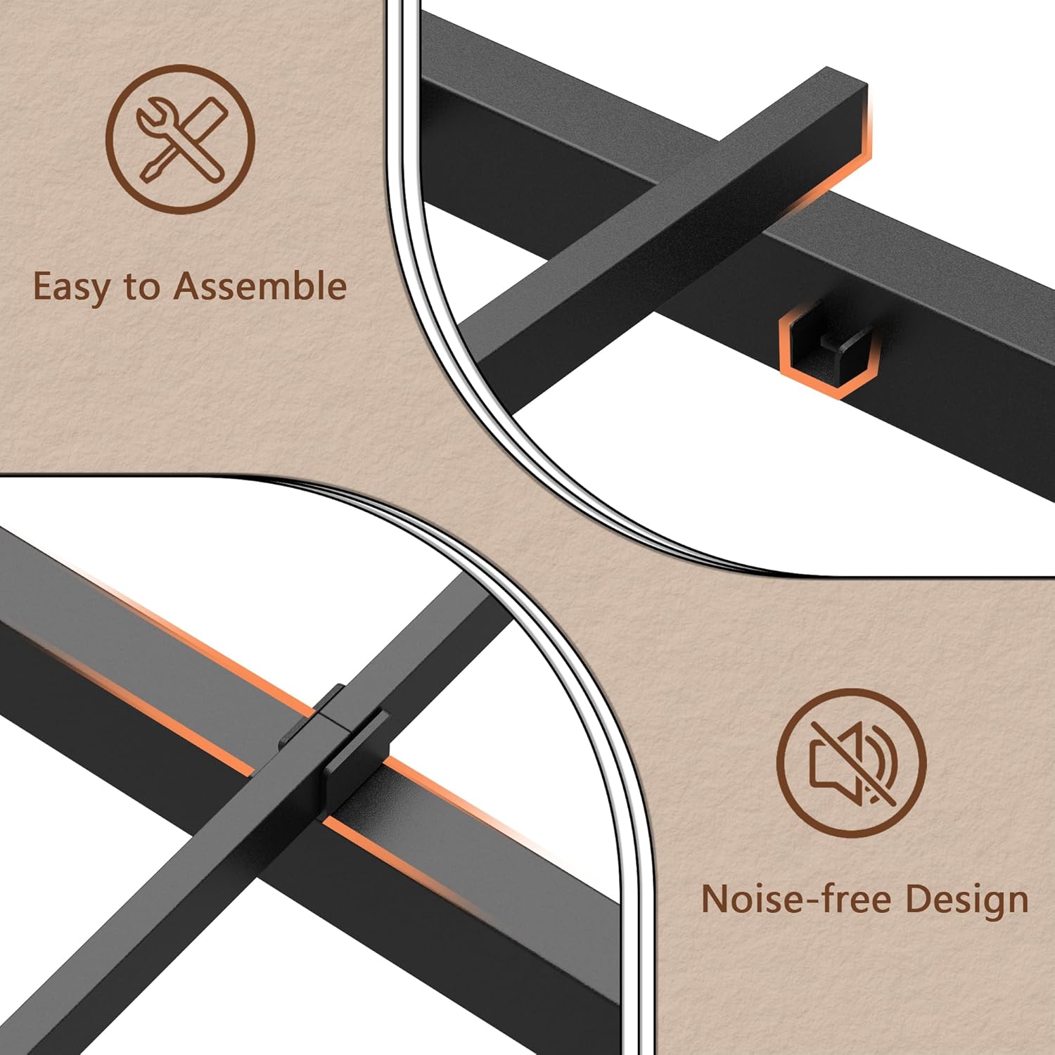 Full Size Bed Frame with Headboard, Bed Frame with LED Light and Charging Station Black Metal Platform Bedframe and Storage Shelf No Box Spring Needed