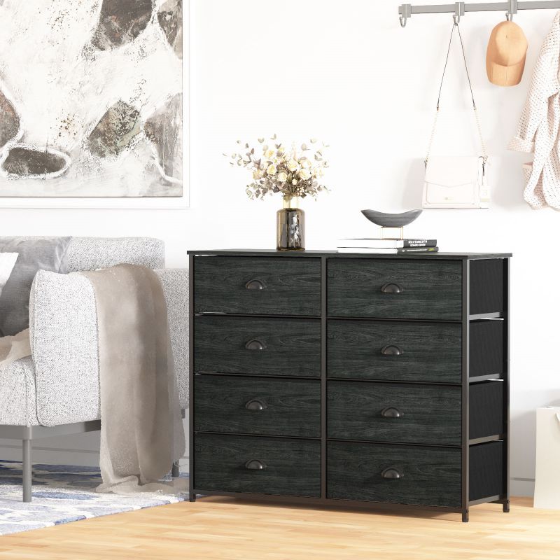 Furnulem Wide Dresser with 8 Fabric Drawers