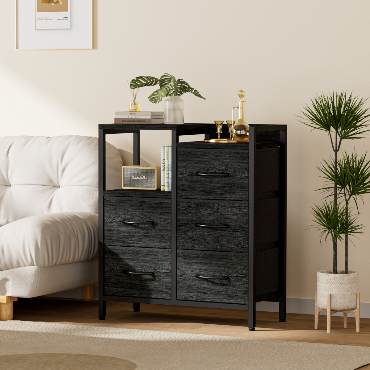 Furnulem 5 Drawer Rustic Dressers for Bedroom