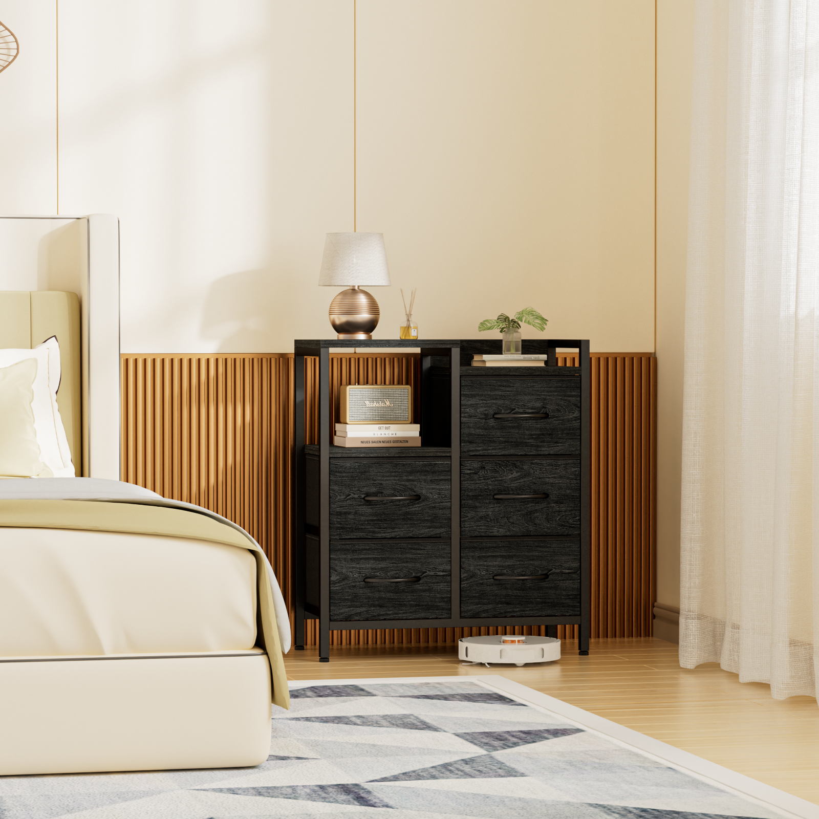 Furnulem 5 Drawer Rustic Dressers for Bedroom