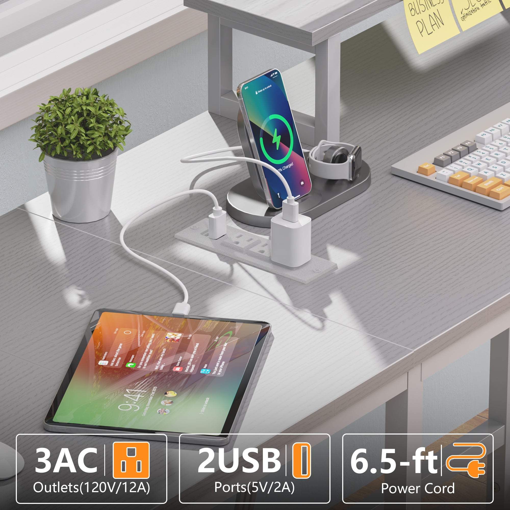 Qwatto 59 Inch White L Shaped Computer Desk with Charging Station Two Person Gaming Desk 4 Drawers 2 Monitor Stands Home Office Corner Workstation