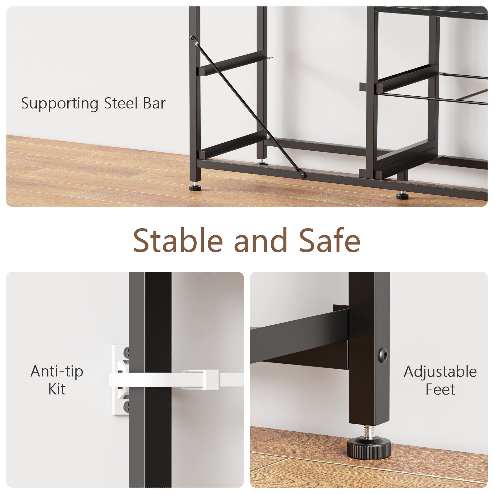 Furnulem 9 Drawer Dresser for Bedroom, 63” Long TV Stand with Power Outlet & LED Light, Black Dresser with Fabric Storage Drawers for Closet, Entertainment Center for Living Room