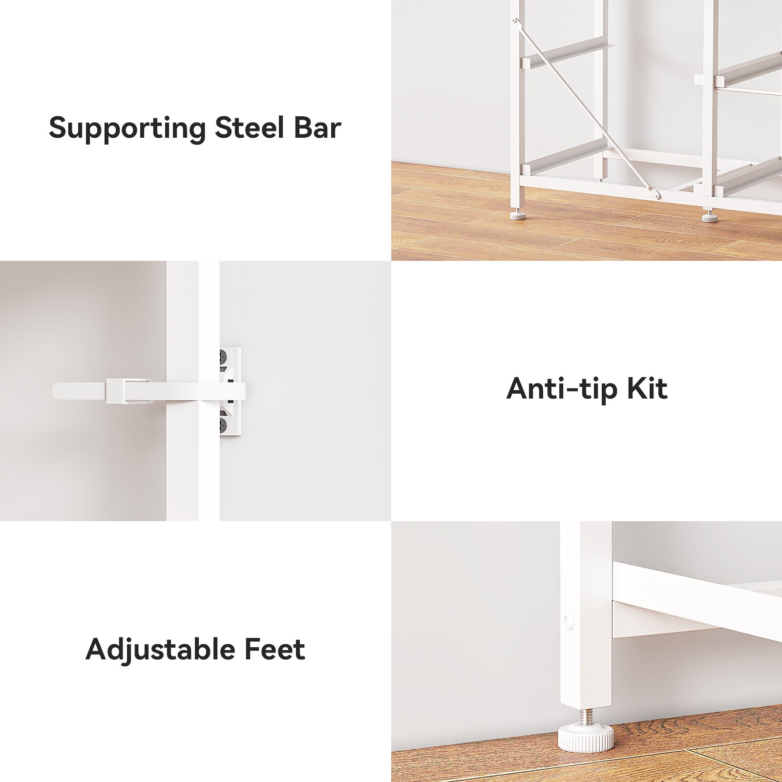 63” Long TV Stand  9 Drawer Dresser  for Bedroom Entertainment Center with Power Outlet LED Light for 65"-75" TV White Dresser with Fabric