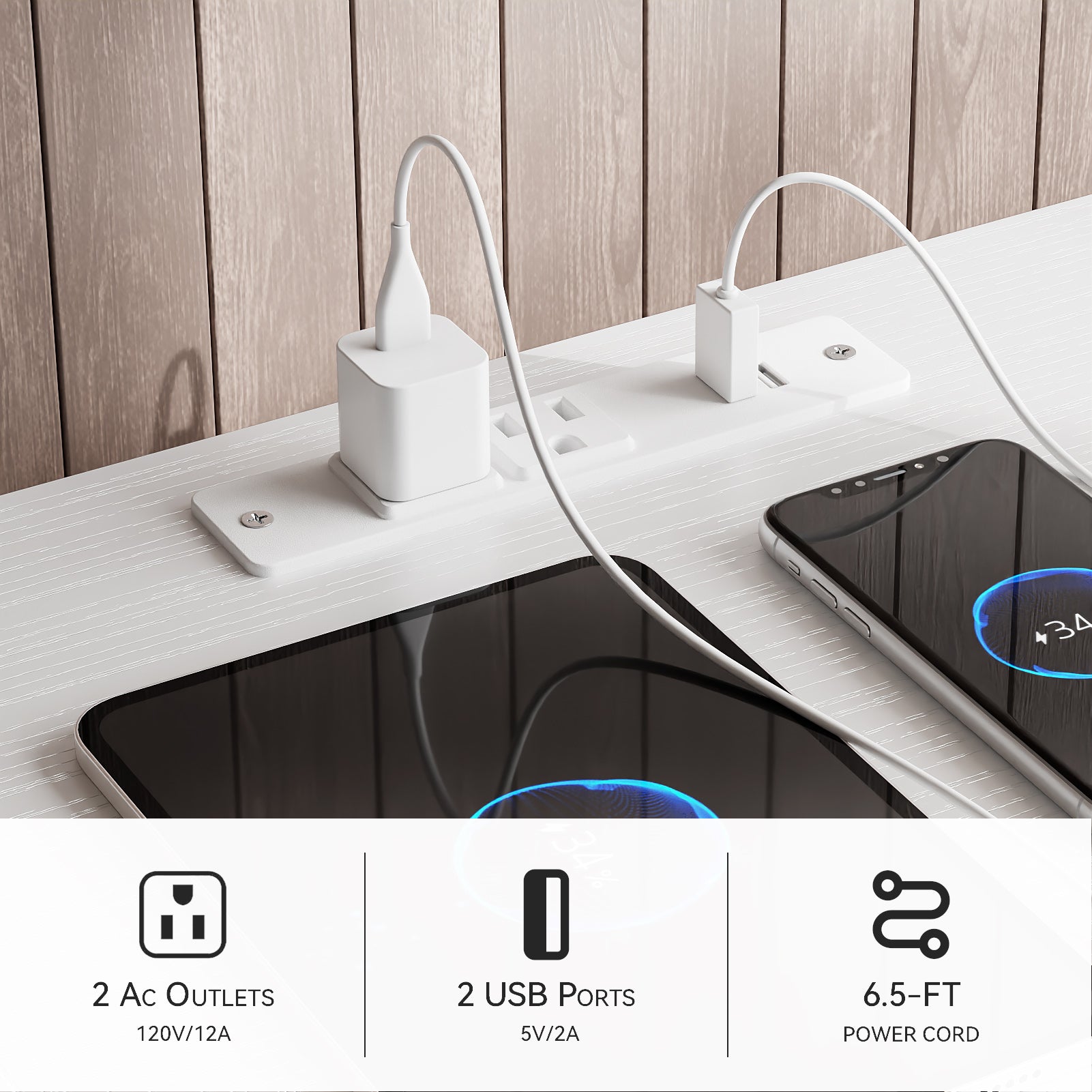 White 10 Drawer Dresser TV Stand for 65 Inch TV with Charging Station LED Lights Media Console 55 Inch Wide Bedroom Storage Chest Entertainment Unit