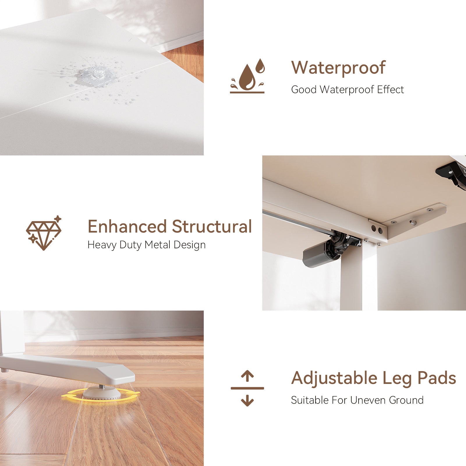 40 inch Electric Standing Desk Height Adjustable Sit to Stand Motorized Small Computer Desk for Home Office Gaming with Memory Presets Storage Bag White