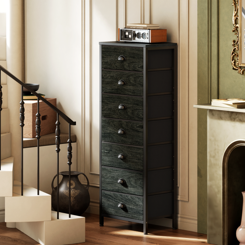 Furnulem Tall Dresser with 7 Fabric Drawers