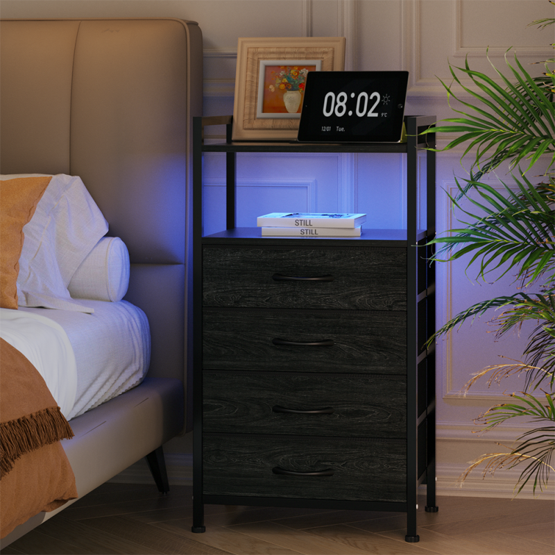 Furnulem 4/5 Drawer Nightstand with Charging Station