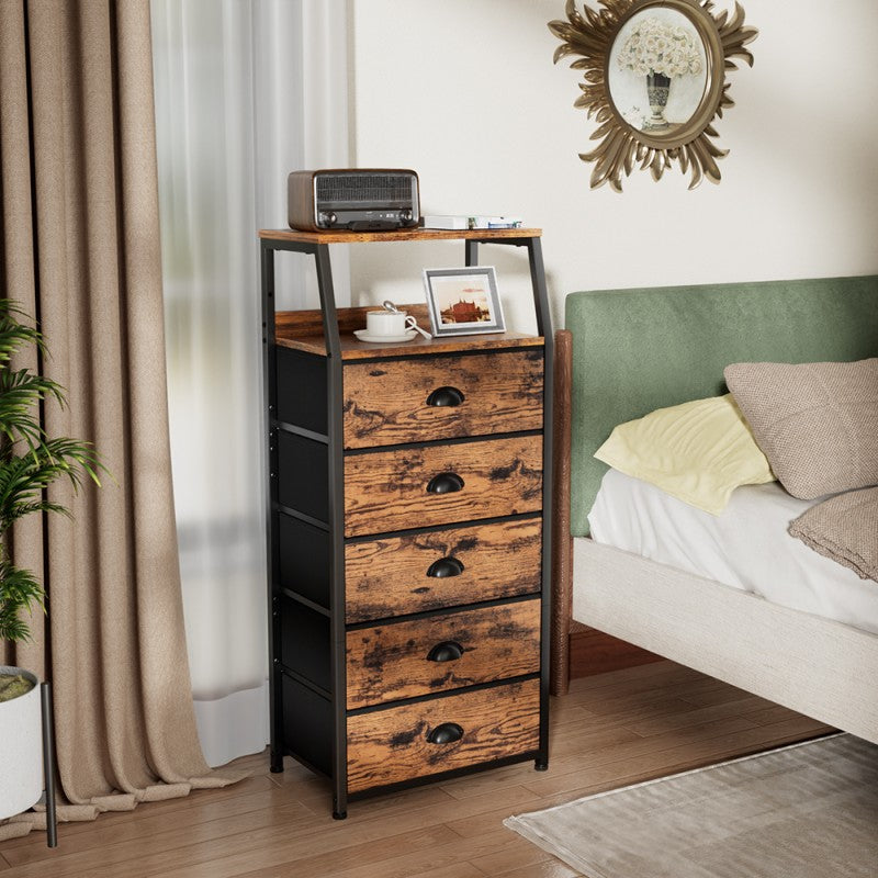 Furnulem Nightstand Dresser with Multi Fabric Drawers