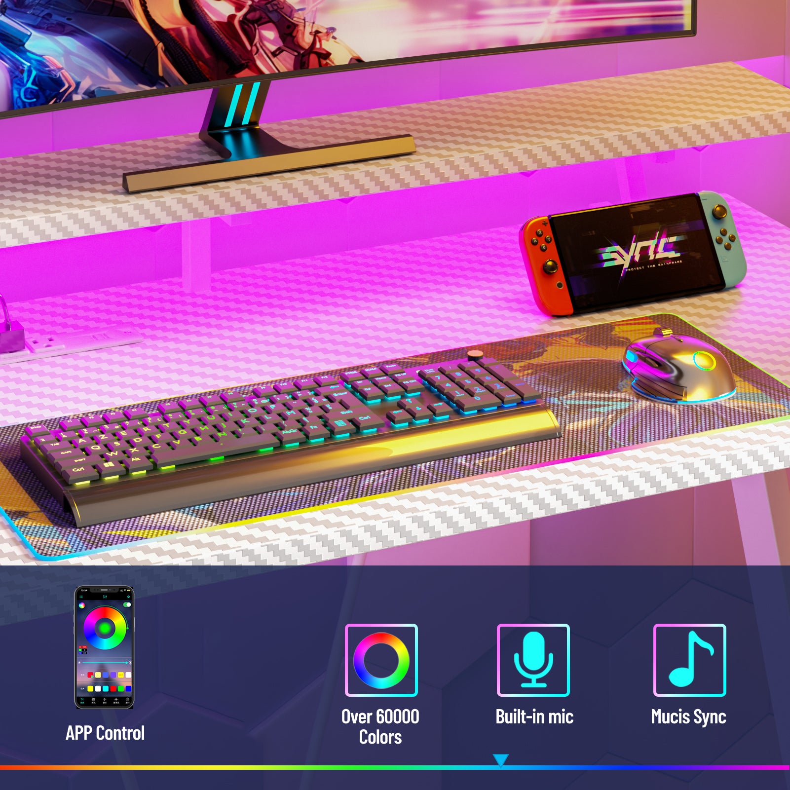 39 inch L Shaped Gaming Desk with LED Lights and Power Outlet White Small Spaces Corner Computer Table with Monitor Stand Storage Shelves Gamer Desk