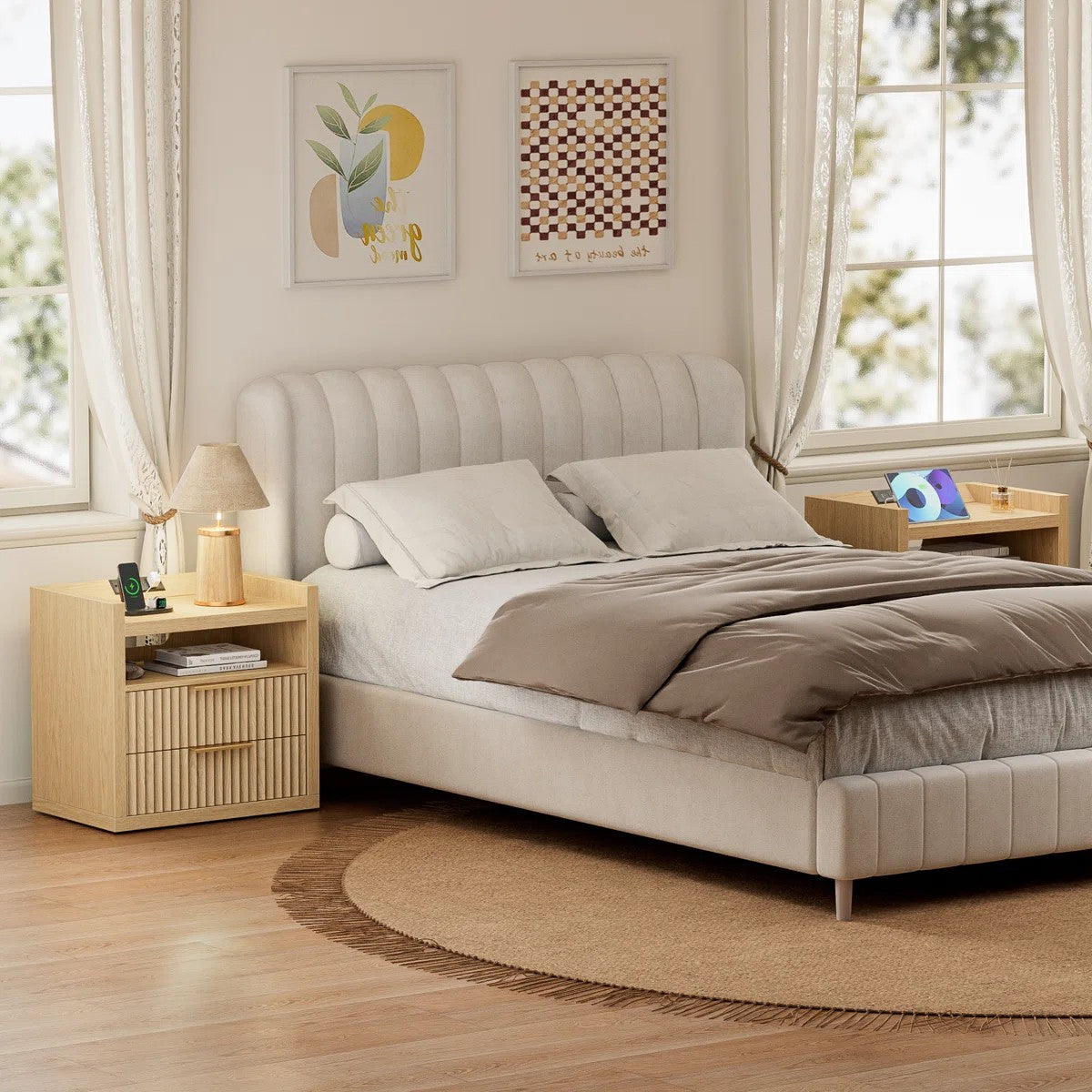 Modern Nightstand With Charging Station