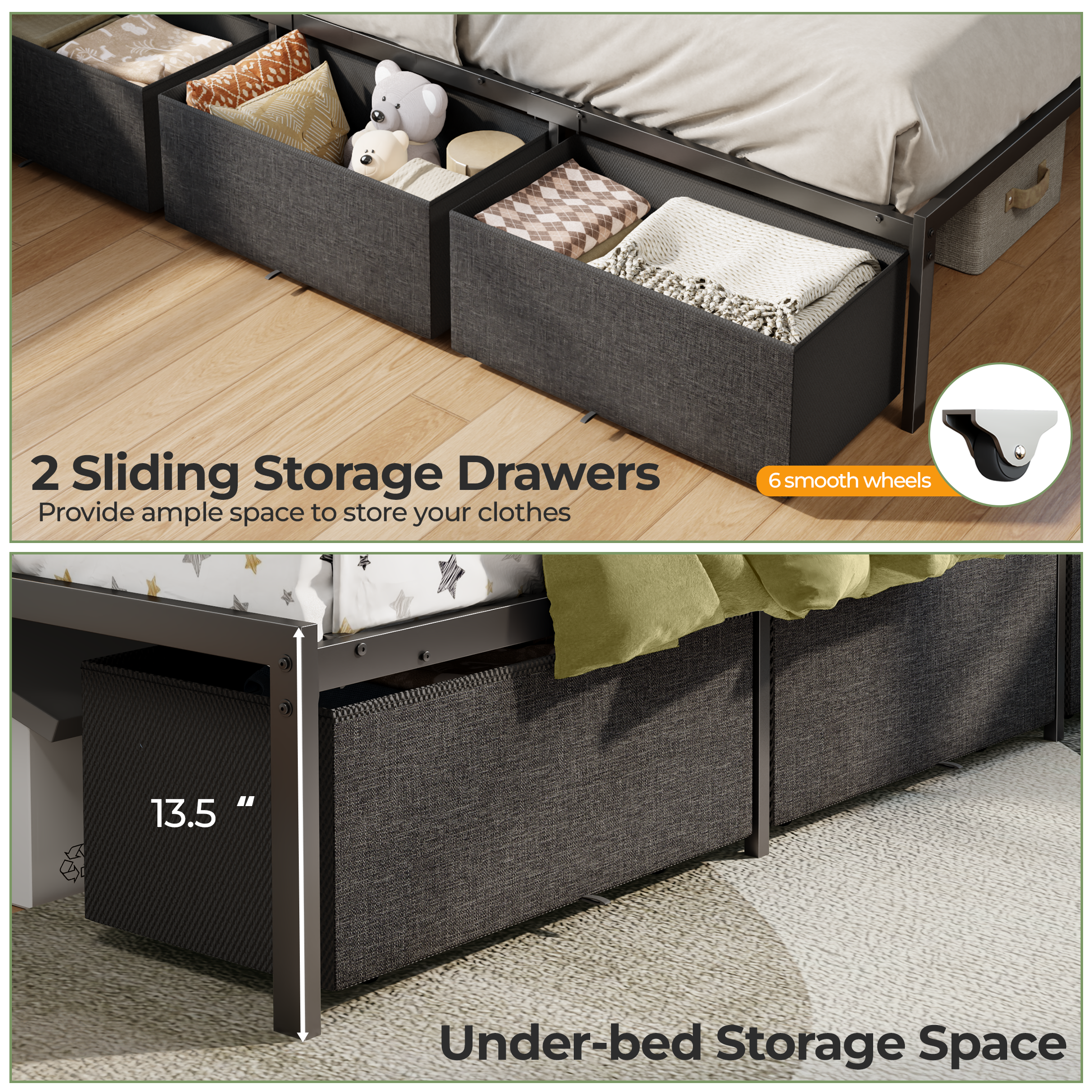 Twin Size Daybed with Storage Drawers Charging Station LED Lights Upholstered Headboard Corner Platform Bed Frame Bookcase Shelves